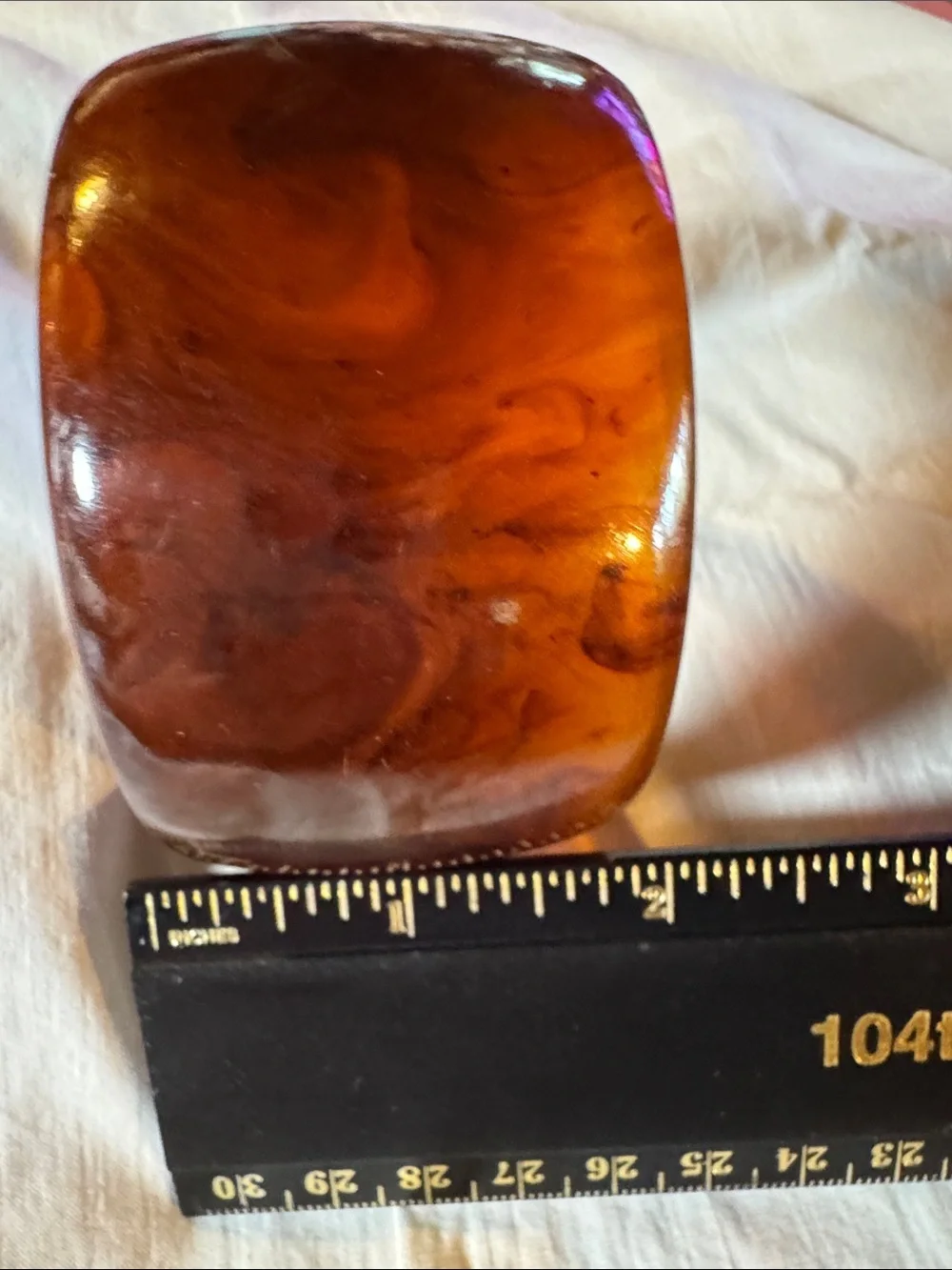 1940’s Bakelite Vintage Large chunky heavy Root beer Swirl Bangle Bracelet